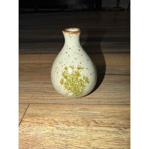 Vintage Takahashi San Francisco Speckled Floral Bud Vase 4" Japan Boho